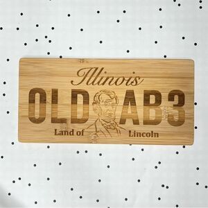 🇺🇸 ILLINOIS 🇺🇸 OLD AB3 Land of Lincoln wood sign bamboo solid license plate
